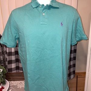 RALPH LAUREN Polo Shirt Sz L Teal FREE SHIPPING 📬